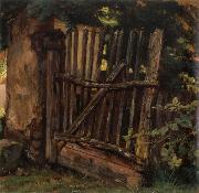 Christian Friedrich Gille Garden Gate oil painting
